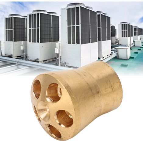 distributeur en laiton pour groupe frigorifique de climatisation, tête de distributeur de liquide, distributeur d'huile, connecteur en cuivre (1/5)