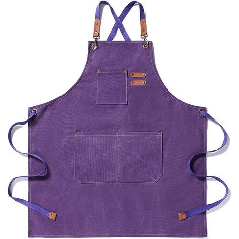 Delantales de lona para hombre y mujer，Delantal unisex con 3 bolsillos，Delantal de trabajo de algodón ajustable，parrilla y cafetería，Azul oscuro (1/5)