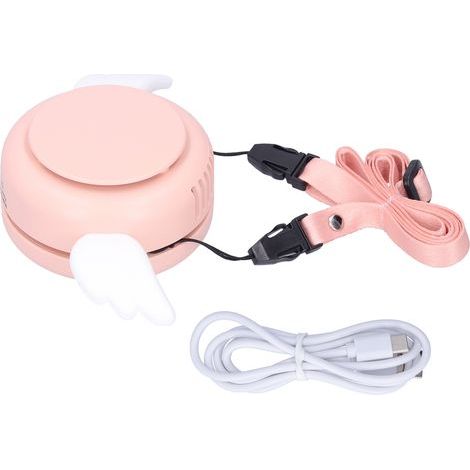 Ventilateur de cou rechargeable USB sans pales, portable et réglable pour intérieur et extérieur - Rose (1/5)
