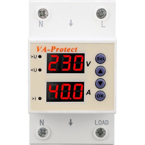Disjoncteur 63A protection sur/sous-tension 220V AC réglable réarmement automatique domestique différentiel (1/5)