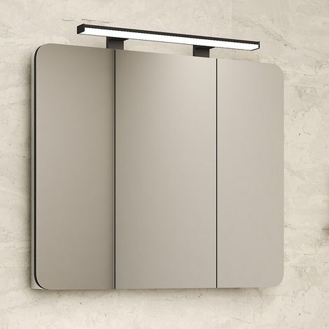 Specchio bagno contenitore 85 cm con faretto LED  LAC-ARES-85 kamalu