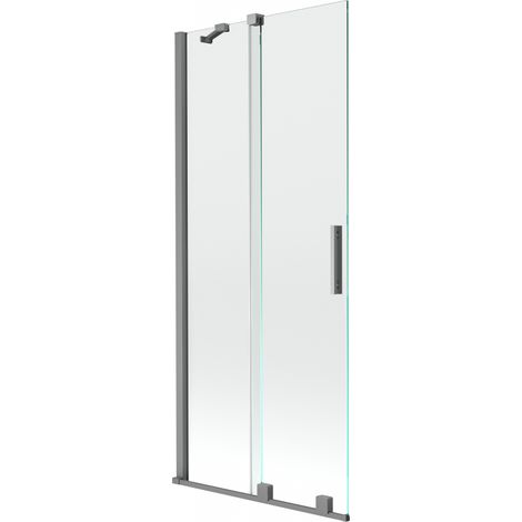 Paroi de baignoire coulissante à 2 volets Mexen Velar 80 x 150 cm, transparent, gun metal - 896-080-000-01-95 (1/2)