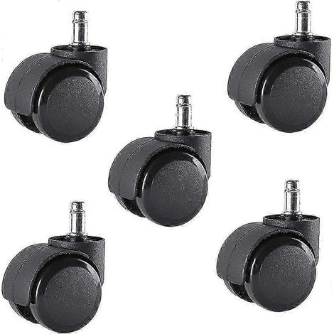 Lot de 5 roulettes silencieuses universelles pour chaise de bureau, roulettes de rechange pour chaise. (1/5)