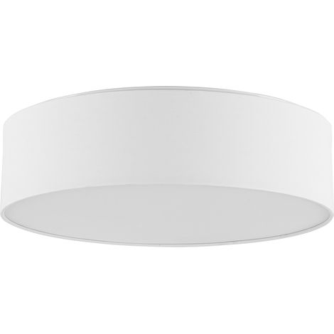 Lámpara de techo blanca poli algodón pantalla de tambor de tela ø 45 cm boho moderno Rena