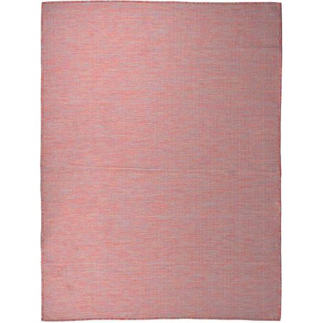 Tapis d'Extérieur à Tissage Plat en Polypropylène Résistant aux UV Rouge 120 x 170 cm - PANGIVO (1/5)