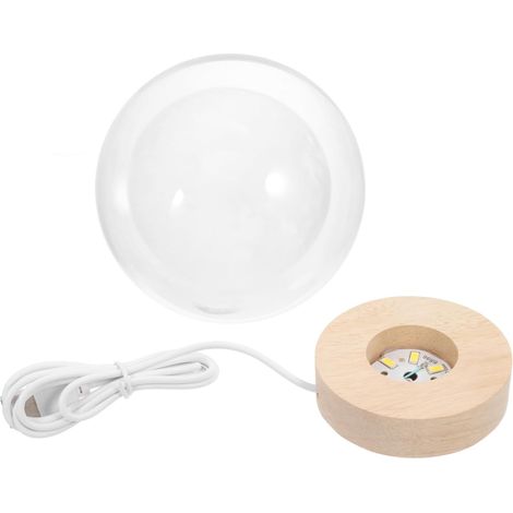 Boule de Cristal Lumineuse avec Base LED Sphère Décorative (1/5)