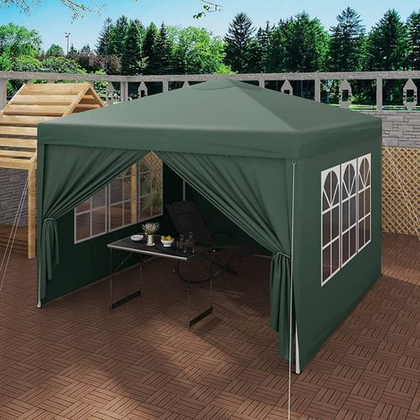 WOLTU Pavillon Pop-Up wasserdichter Sonnenschutz Camping Pagodenzelt 3 x 3 m grün