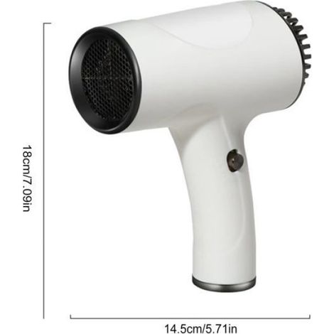 Sèche-cheveux sans fil 500W chaud/froid, 2 vitesses rechargeable portable (1/5)