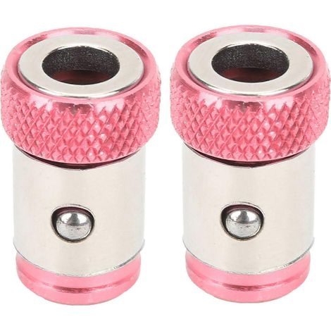 2 Stück Magnetisierungsringe, universell, metrisch, 1/4 Zoll, magnetische Stahlschraubendreherbits, Zubehör, Rot