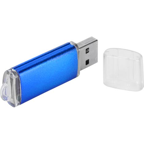 Clé USB transparente bleue, 2 Go, pour PC et tablette.