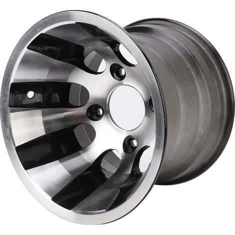Roue de 10 pouces en alliage d'aluminium, look élégant, performances améliorées, moyeu de VTT pour quad, Go Kart, voiturette de golf, arrière: 215 mm/8,5 pouces de largeur (1/5)