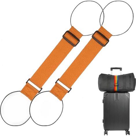Correas de conexión para equipaje ajustables y resistentes de uso múltiple, nuevo cinturón elástico flexible y ajustable 2026 para correa de equipaje, agregue una bolsa fácilmente a la maleta de viaje (1/5)