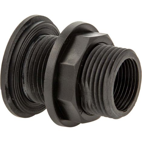 tecuro Universal Behälterverschraubung AG 1 Zoll x IG 3/4 Zoll, PP-schwarz, Dichtung EPDM (1/5)