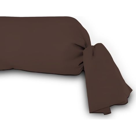 Taie de traversin en Coton 57 Fils 45x205 cm UNI Brun (1/5)