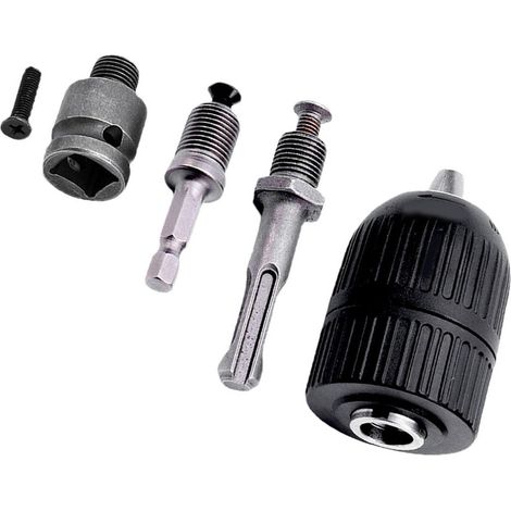 Mandrin de perçage sans clé à 3 mors, adaptateur carré 1/2 po vers hexagonal 1/4 po, plage de serrage 2-13 mm (1/5)
