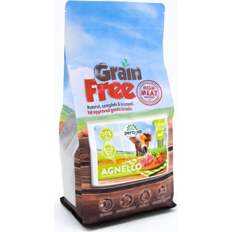 CROCCHETTE PERAGA GRAIN FREE PER CANE ADULTO TAGLIA PICCOLA 2KG AGNELLO (1/4)