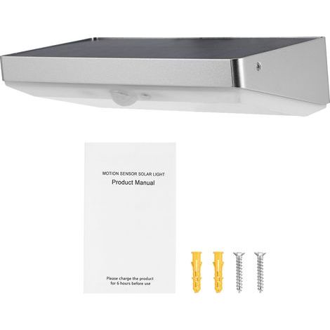 Applique murale solaire étanche à 48 LED pour portail de jardin avec détection de mouvement humain (1/5)