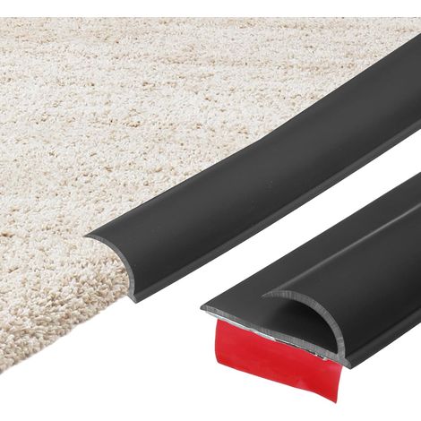 3.28Ft x 1.38" x 0.39" Bande De Transition Moquette Vers Carrelage, Borde Autocollante Pour Moquette, Cache-Interstice En PVC, Profilé Pour Sol Stratifié Sur Surfaces Inégales (1/5)