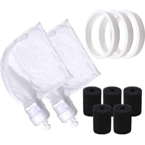 Sacs de Rechange en Nylon à Fermeture Eclair (pour Polaris 280 et 480 Seulement)+Pneus de Rechange en Caoutchouc Souple+Brosse en Mousse de Queue Robot pour Polaris (1/5)