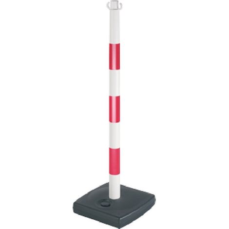Novap Poste de PVC Rojo Blanco 0,90 m con Base lastrada (1/2)