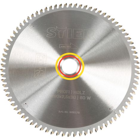Stier – Lame de scie circulaire 260mm pour bois dur – Alésage 30mm, 80 dents, angle de coupe -5° – Coupe nette et précise