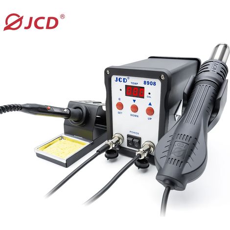 Machine de soudage et de réparation 2 en 1 (220 V, 750 W) avec fer à souder et pistolet à air chaud pour la réparation de composants SMD et BGA. (1/5)