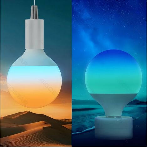 Ampoule Connectée Bluetooth Mesh Aigostar G120 E27 18W RGBW, Éclairage d’ambiance LED haute puissance intérieur