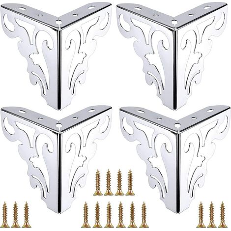 4 patas de metal para muebles, modernas patas de sofá, para reparar y renovar tocadores, armarios, mesas de centro y estantes de cama. Capacidad de peso de 250 kg por pata (cromadas, 15 cm/6 pulgadas)
