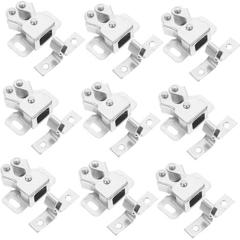 Lot de 20 loquets à bille métalliques pour portes et meubles
