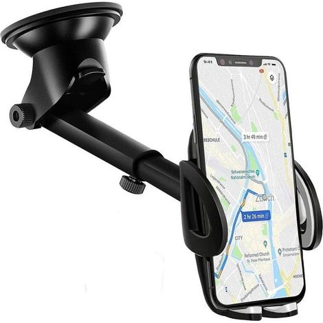 Support Telephone Voiture Tableau de Bord [2 en 1] Rotation 360° Universel Support Portable Voiture Ventouse pour Pare-Brise (1/5)