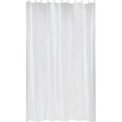 Rideau de douche en PVC blanc 180x200 cm – Résistant à l'eau – Facile à nettoyer – Design épuré pour salle de bains – Gelco