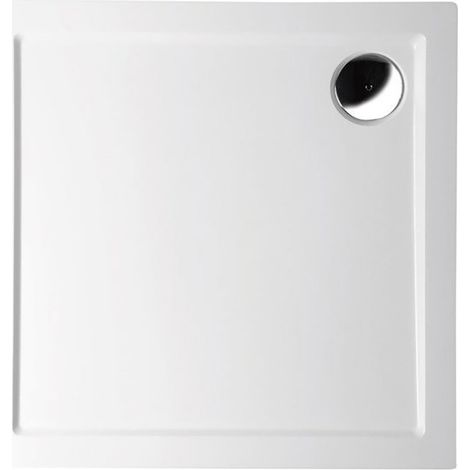 Receveur de douche AURA en marbre moulé, carré 70x70cm, blanc (1/3)