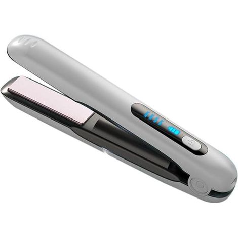 Fer à lisser/boucler sans fil USB, 2 en 1, céramique, batterie 5000 mAh, portable, plage de température 140–200 °C - Blanc (1/4)