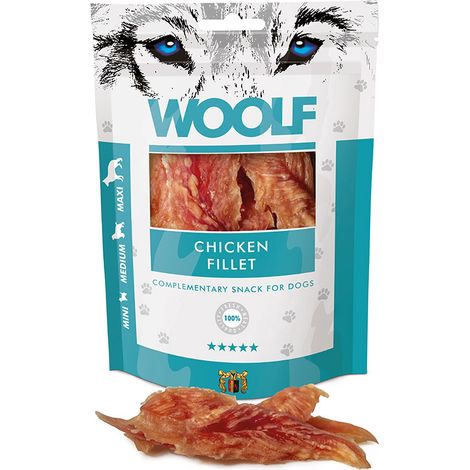 Friandises pour chiens Woolf au filet de poulet 100 g (1/3)
