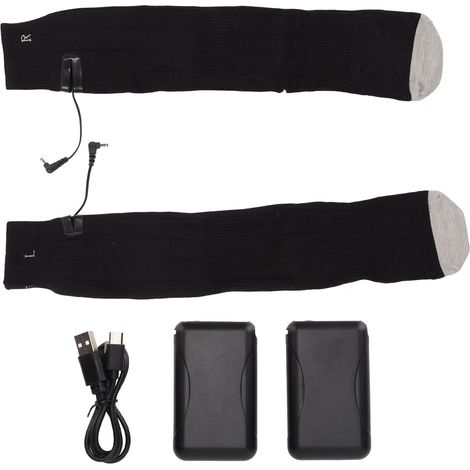 Chaussettes Chauffantes USB Rechargeables - 3 Niveaux de Chaleur - Coton pour Hommes et Femmes - Idéales pour l'Hiver (1/5)