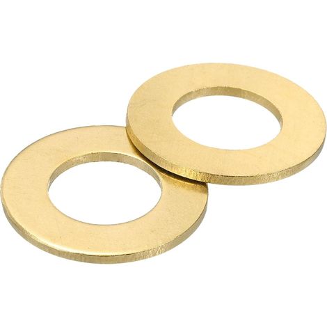 Rondelles Plates M24 - Lot de 3 - Laiton Massif 44mm - Anti-desserrage Mécanique - Industrie et Bricolage - Or Naturel (1/5)