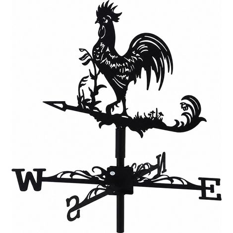 Girouette coq en acier inoxydable, indicateur de direction du vent pour toit, jardin ou terrasse.