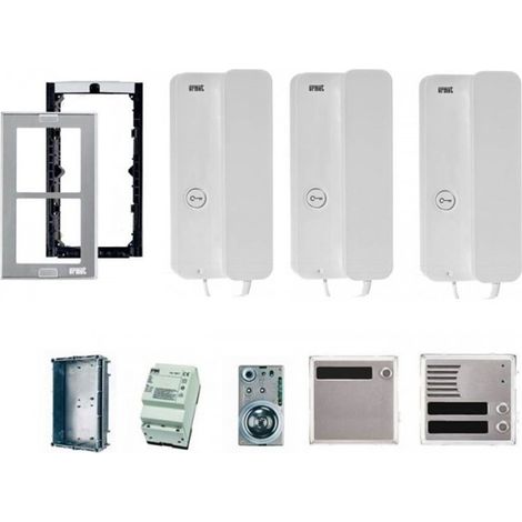CITOFONO URMET 3 FAMIGLIE KIT COMPLETO CON CORNETTA 1150 TRIFAMILIARE
