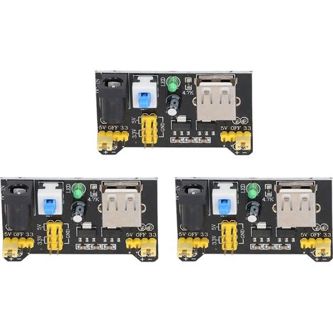 Module d'alimentation pour plaque d'essai (3 pièces) avec régulateur de tension CC 3,3 V/5 V et double sortie canal (1/5)