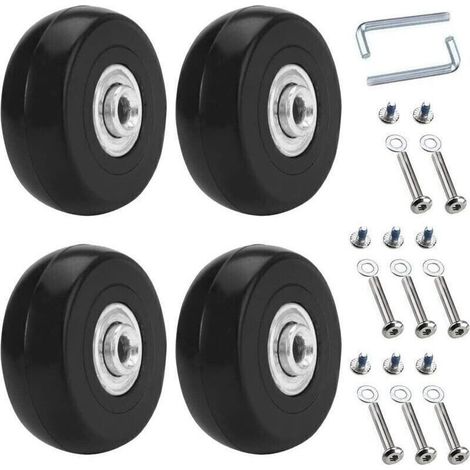 4 pièces Roue Valise Universelle.50 x18mm Roues De Rechange pour Bagages.Roulettes De Rechange pour Valise.Roues De Valise à Bagages.Caoutchouc Métal Valise Kit pour Valise.Chariot à Main.Poussette TR (1/4)