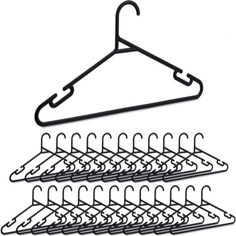set di 24 grucce appendiabiti in plastica nera (1/5)