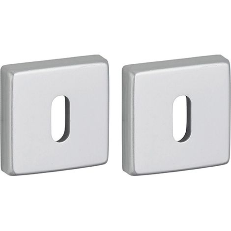 Coppia borchie, rosetta quadrata Veles 50X50 foro per chiave, argento - THIRARD