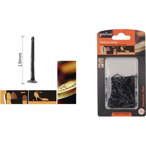 Kaela - Set Confezione 60gr Chiodi Per Scarpe 19mm Neri Per Riparazioni Calzolaio 90889 - (1/2)