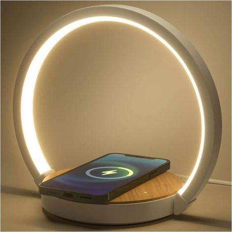 Lampe de Chevet Tactile LED avec Chargeur Induction - 3 Niveaux de Luminosité (1/4)
