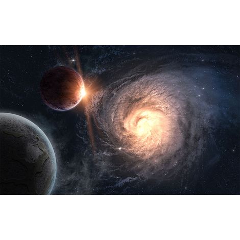 Affiche planète dans la galaxie - 60x40cm - made in France (1/5)