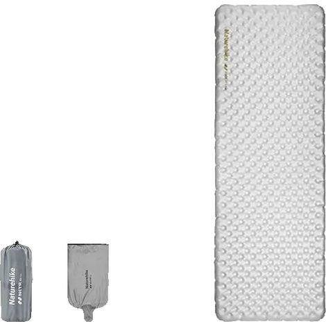 Matelas de camping gonflable, ultraléger, étanche, Carré Argent-196x64 (1/2)