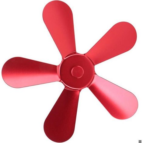 Ventilateur de four à 5 pales, en alliage d'aluminium, pour une meilleure circulation de l'air chaud, (rouge). (1/4)