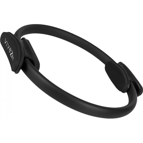 Anneau de résistance, cercle de pilates pour fitness, yoga double poignée - Diam 38 cm - Noir - Vivezen (1/5)