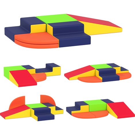 Juego de 6 Bloques de Espuma para Niños con Base Antideslizante para Escalar y Gatear Multicolor (1/5)