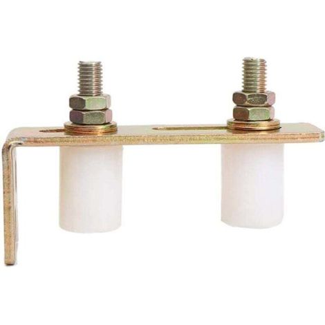 Rail coulissant réglable en nylon Ulisem avec doubles roulettes, support de poteau arrière en L pour portes coulissantes (14,56 cm)